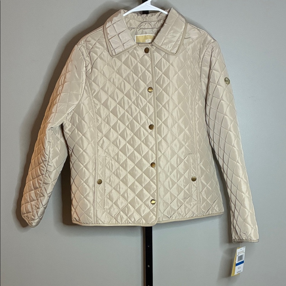 MICHAEL Michael Kors Quilted Cream Puffer Jacket